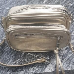 NWOT💛Gold Crossbody Bag with Smooth Leatherlike Finish Size S